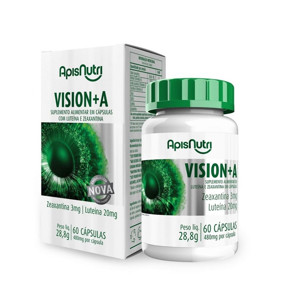 Vision + A Luteína 20mg - Zeaxantina 3mg (60 caps) - Apisnutri