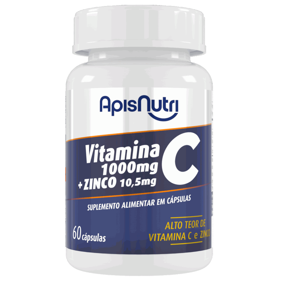 Vitamina C + Zinco 1100mg (60 caps) - Apisnutri