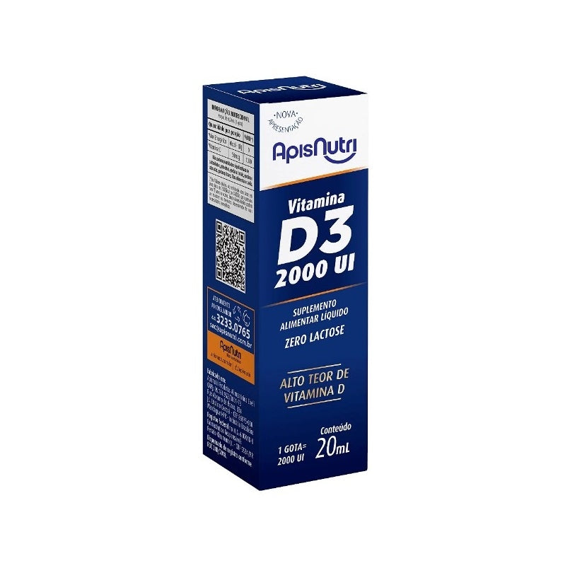 Vitamina D3 Gotas 20ml (1 Gota = 2000 UI) - Apisnutri