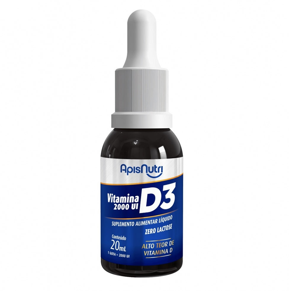Vitamina D3 Gotas 20ml (1 Gota = 2000 UI) - Apisnutri