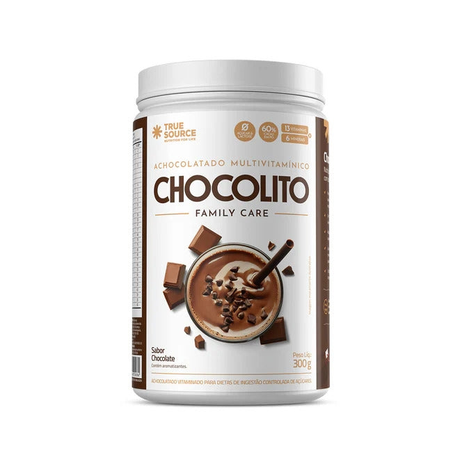 Pote de achocolatado multivitamínico Chocolito True Source de 300 g
