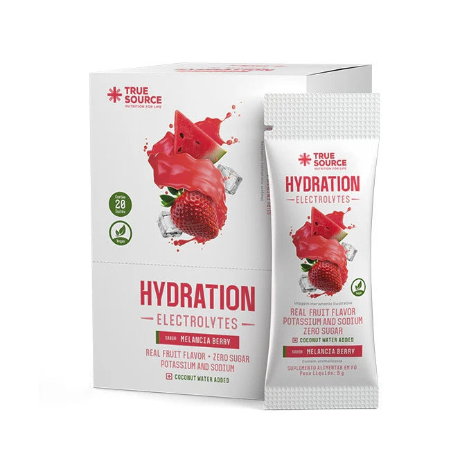 Display True Source com 20 sachês de 5 g de Hydration Electrolytes