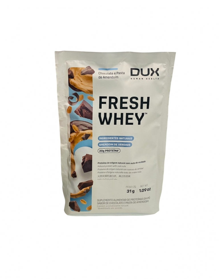 Sachê de Fresh Whey 31 g da Dux Human Health, proteína em pó dose única