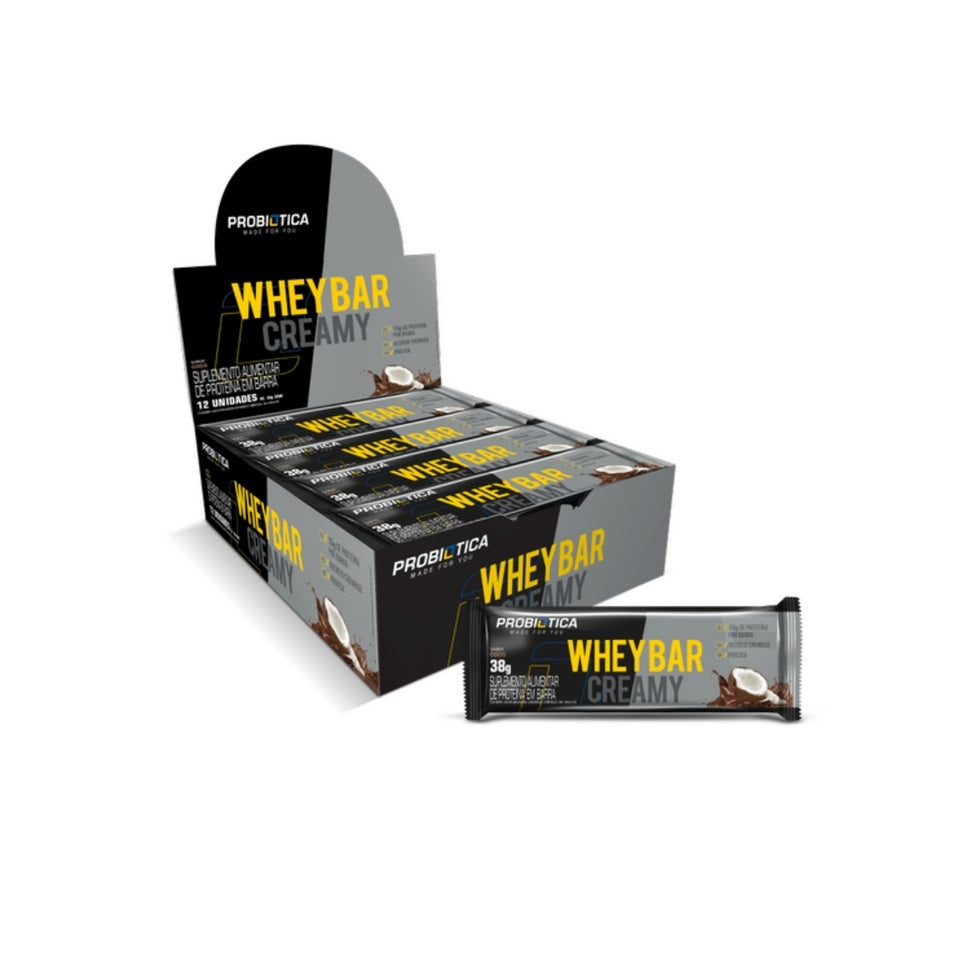 Whey Bar Creamy Caixa 12 unidades (456g) - Probiótica