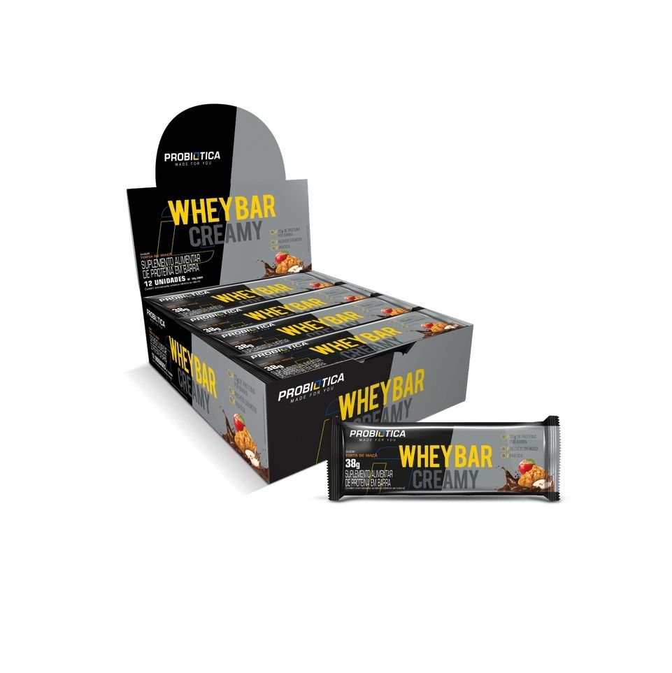 Whey Bar Creamy Caixa 12 unidades (456g) - Probiótica