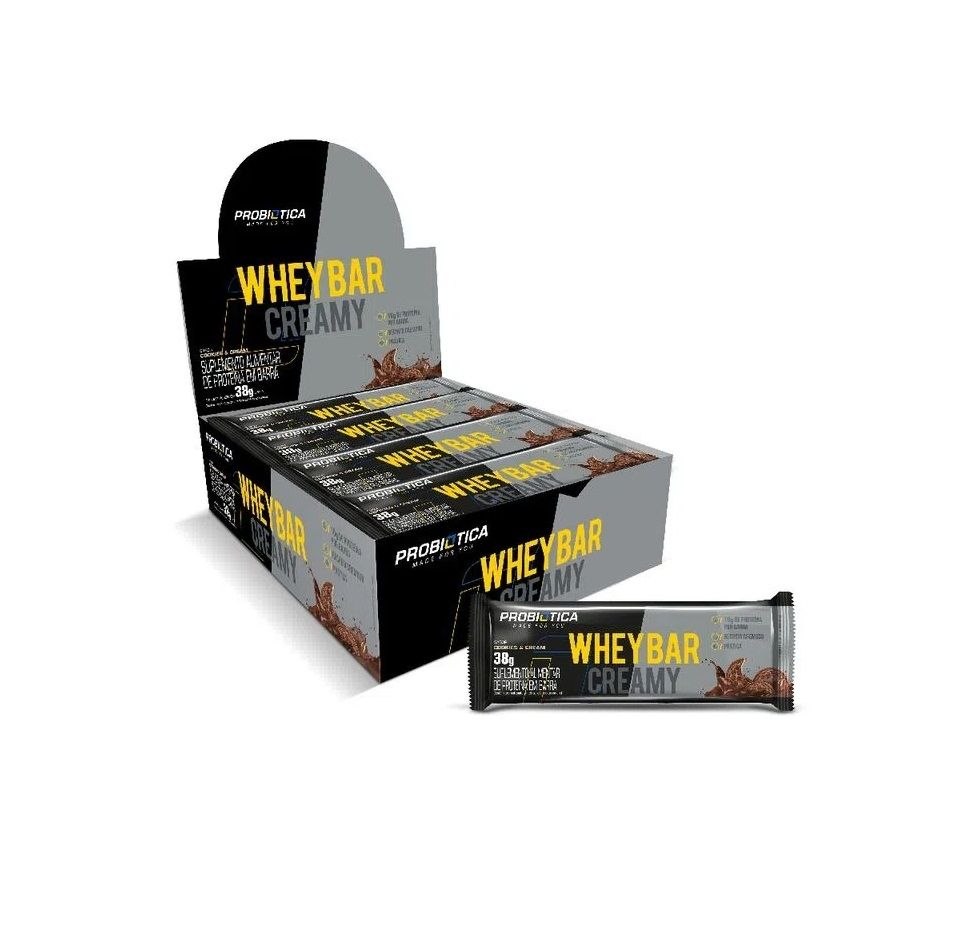 Whey Bar Creamy Caixa 12 unidades (456g) - Probiótica