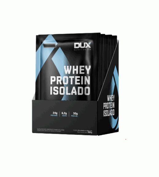 Display de sachês de Whey Protein Isolado da Dux Human Health