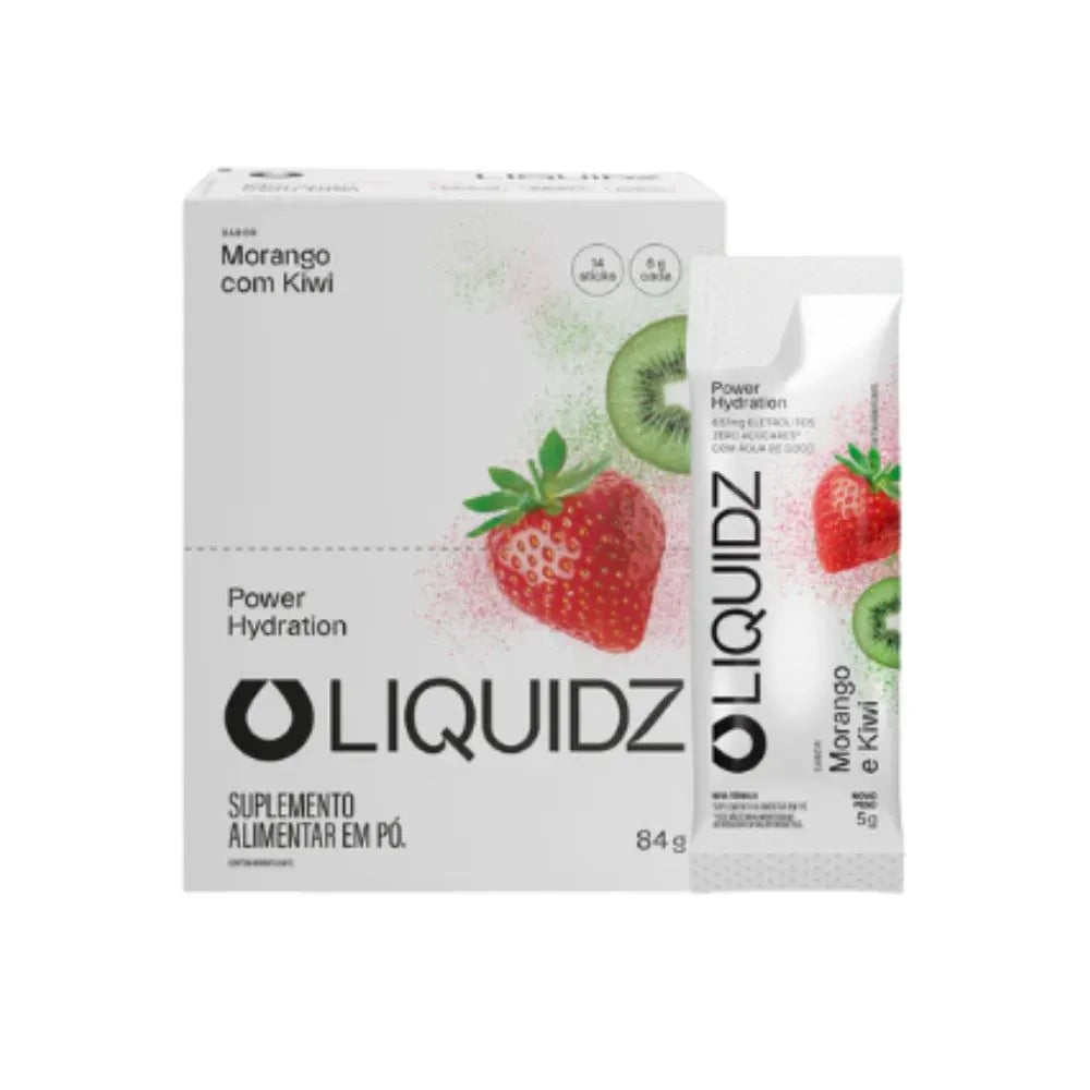 Repositor de Eletrólitos Liquidz Morango c/ Kiwi Sachê (6g) Caixa 14 unidades