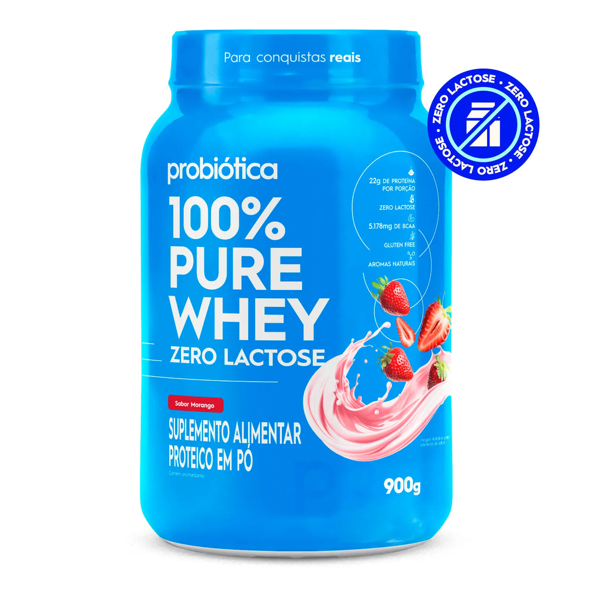 Whey Concentrado - 100% Pure Zero Lactose (900g) - Probiótica