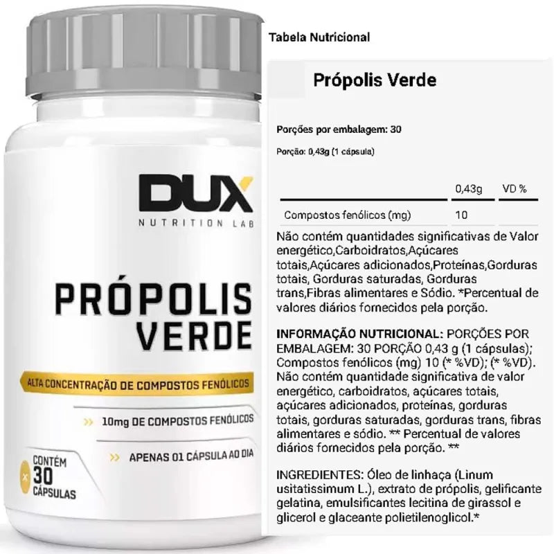 Própolis Verde 30 cápsulas - Dux Nutrition