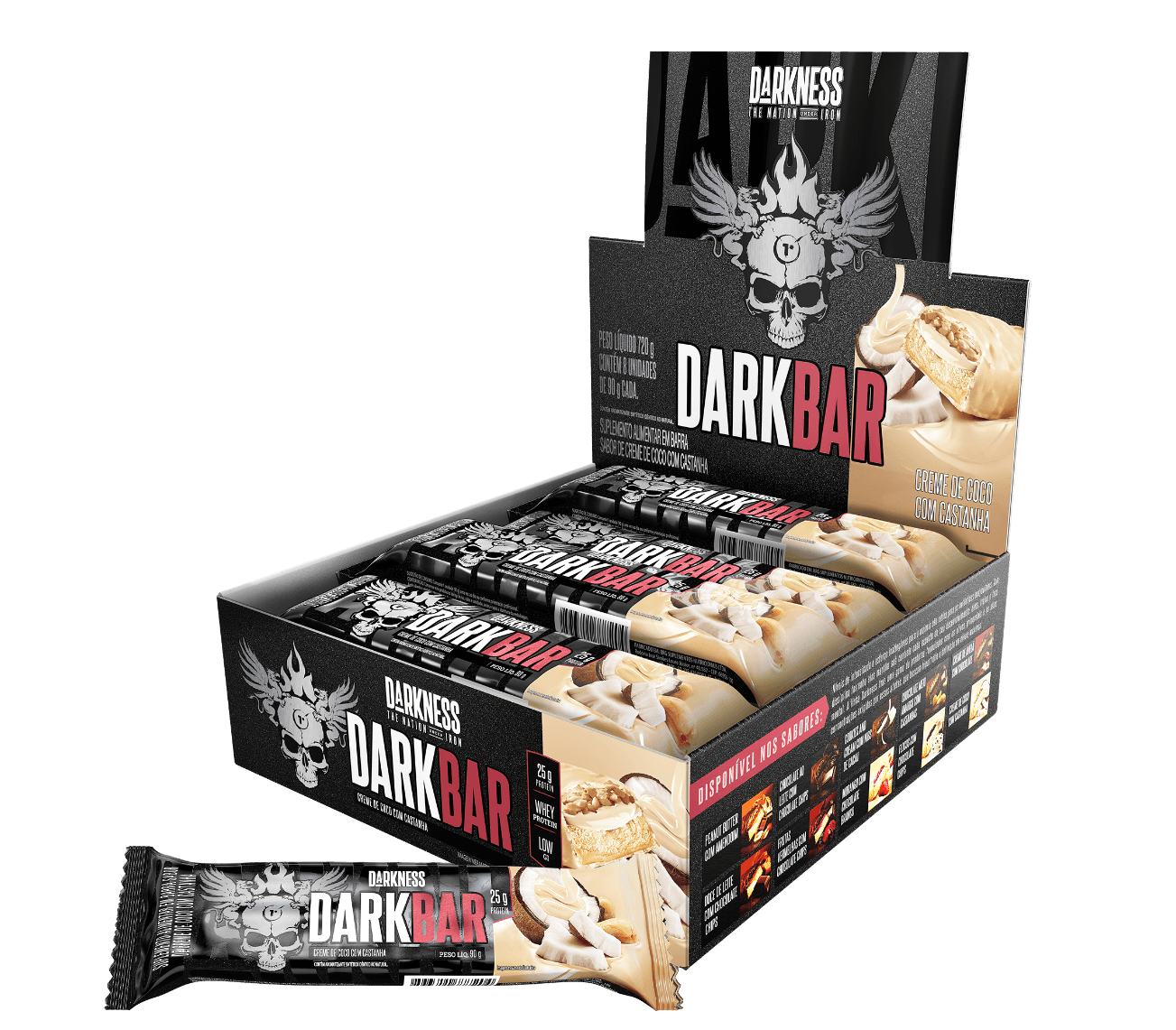 Caixa de Dark Bar Darkness com 8 barras proteicas de 90 g