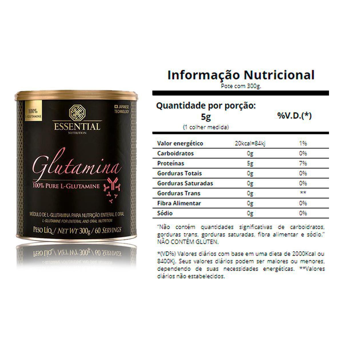 Glutamina 5g 30 sachês - Essential Nutrition