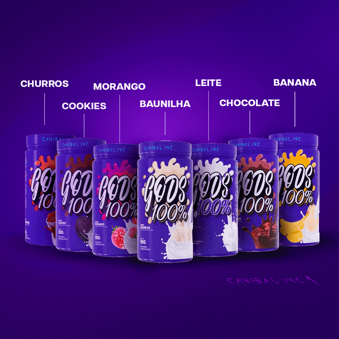 Pote de Gods Whey 100% 900 g da Canibal Inc., proteína do soro do leite em pó