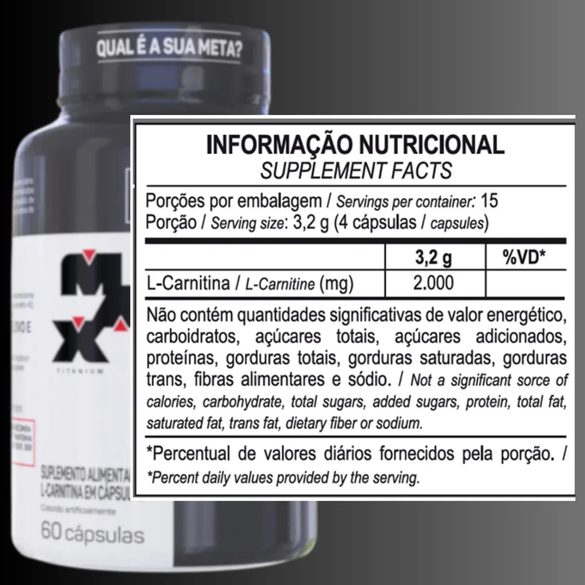 L-Carnitine 2000 60 Caps - Max Titanium