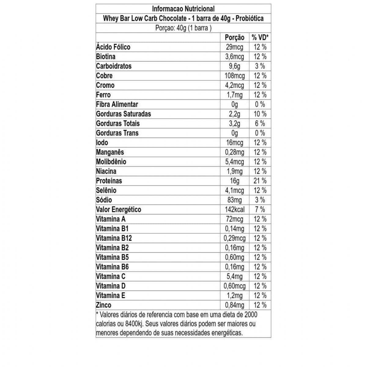 Whey Bar Low Carb 40g - Probiótica