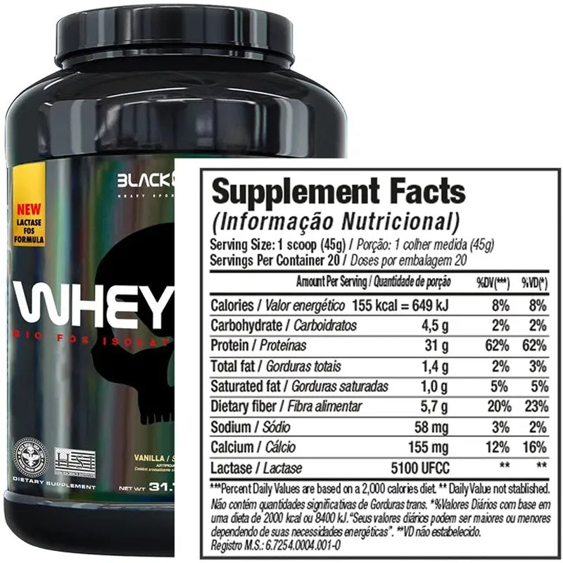 Whey Zero Isolado c/ Lactase 900g - Black Skull