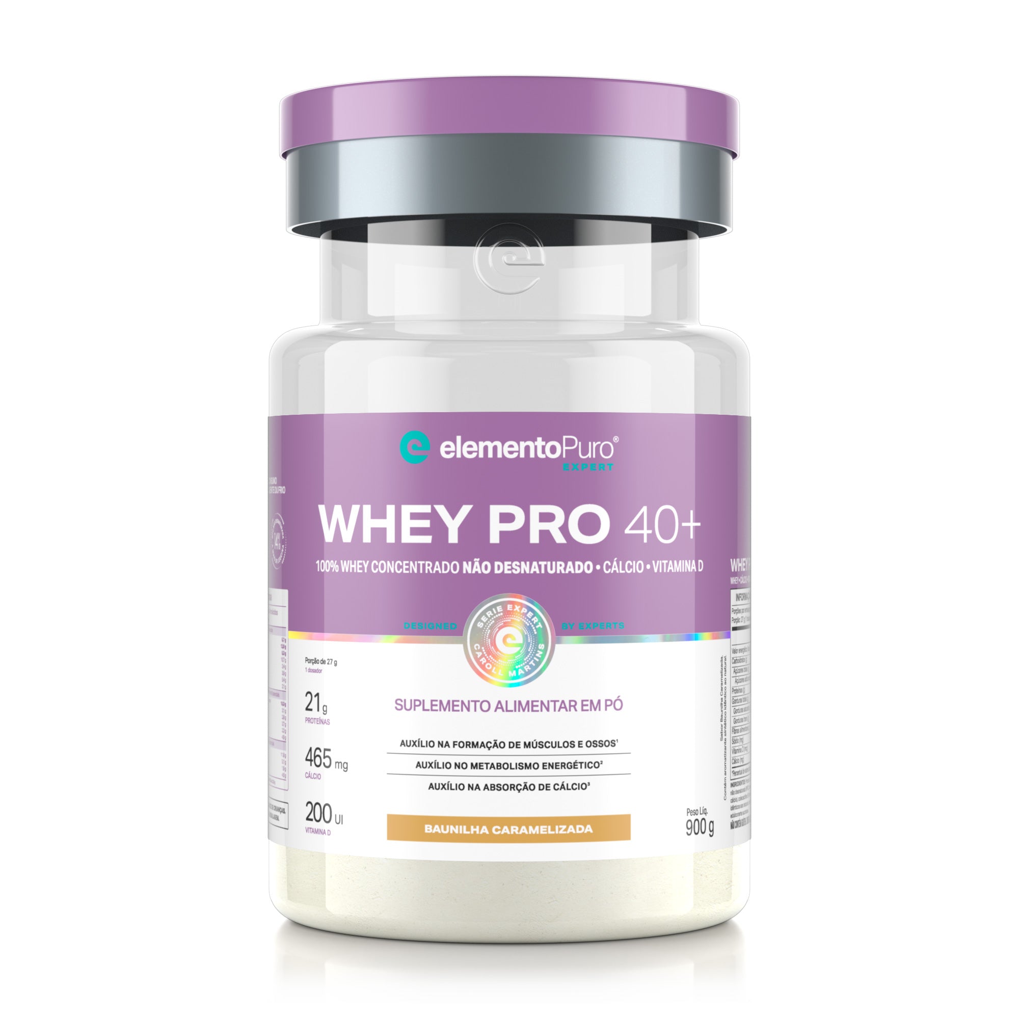 Pote de Whey Pro 900 g da Elemento Puro, proteína concentrada do soro do leite